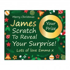 Personalised Merry Christmas Scratch Reveal Card Custom Gift 