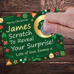 Personalised Merry Christmas Scratch Reveal Card Custom Gift 