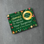 Personalised Merry Christmas Scratch Reveal Card Custom Gift 