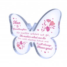 Nan and Granddaughter Butterfly Plaque Gift For Christmas