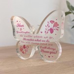 Nan and Granddaughter Butterfly Plaque Gift For Christmas