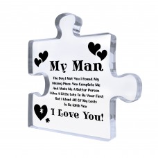 Gifts for Him I Love You Gifts for Him My Man Acrylic Block