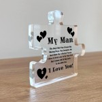 Gifts for Him I Love You Gifts for Him My Man Acrylic Block