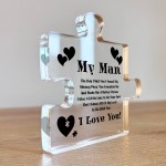 Gifts for Him I Love You Gifts for Him My Man Acrylic Block