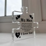 Gifts for Him I Love You Gifts for Him My Man Acrylic Block