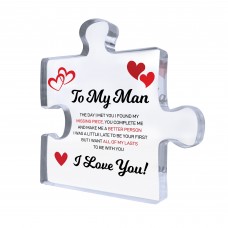 Gifts for Him I Love You Gifts My Man Acrylic Block Anniversary