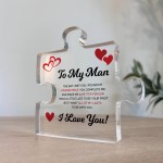 Gifts for Him I Love You Gifts My Man Acrylic Block Anniversary