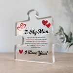Gifts for Him I Love You Gifts My Man Acrylic Block Anniversary