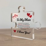 Gifts for Him I Love You Gifts My Man Acrylic Block Anniversary