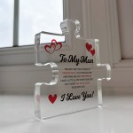 Gifts for Him I Love You Gifts My Man Acrylic Block Anniversary