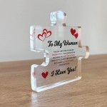Gifts for Her I Love You Gifts for Her To My Woman Acrylic Block