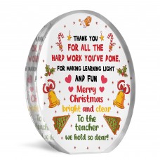 Merry Christmas Gift For Teacher Acrylic Plaque Assistant