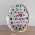 Gift For Cousin Birthday Christmas Acrylic Plaque Cousin Gifts