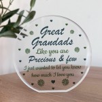 Great Grandad Gift Precious And Few Acrylic Plaque Great Grandad