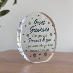Great Grandad Gift Precious And Few Acrylic Plaque Great Grandad