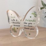 Personalised Gift For Friend Friendship Gifts Acrylic Butterfly
