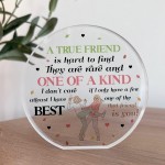Gift For Best Friend TRUE FRIEND PLAQUE Acrylic Plaque