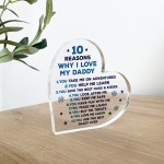 Daddy Gifts From Son Father And Daughter Gifts Acrylic Heart