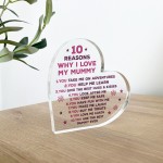 Mummy Gifts From Son Mother And Daughter Gifts Acrylic Heart