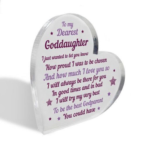 Handmade Goddaughter Gift Acrylic Plaque Goddaughter Birthday