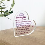 Handmade Goddaughter Gift Acrylic Plaque Goddaughter Birthday