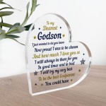 Handmade Godson Gift Acrylic Plaque Godson Birthday Gift