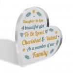 Daughter In Law Gift Loved And Cherished Acrylic Plaque Daughter