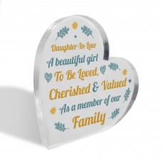 Daughter In Law Gift Loved And Cherished Acrylic Plaque Daughter