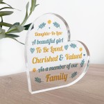 Daughter In Law Gift Loved And Cherished Acrylic Plaque Daughter