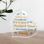 Daughter In Law Gift Loved And Cherished Acrylic Plaque Daughter