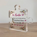Love You AUNTIE Gift For Birthday Christmas Acrylic Plaque