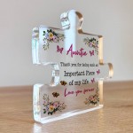 Love You AUNTIE Gift For Birthday Christmas Acrylic Plaque