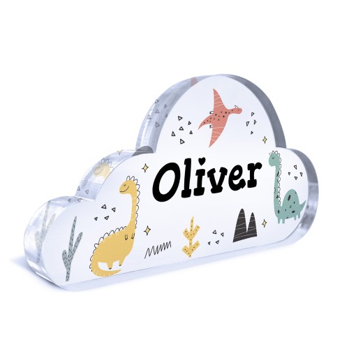 Dinosaur Acrylic Plaque Custom Name Nursery Decor Dinosaur Gift
