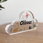Dinosaur Acrylic Plaque Custom Name Nursery Decor Dinosaur Gift