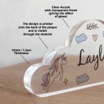 Personalised Unicorn Nursery Decor Acrylic Plaque For Daughter