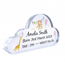 Personalised Baby Gift Standing Acrylic Plaque Birth Details