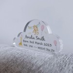 Personalised Baby Gift Standing Acrylic Plaque Birth Details
