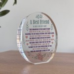 Best Friend Acrylic Plaque, Bestie Gifts For Birthday Christmas