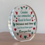 Cousin Plaque Long Distance Gift For Cousin Thank You Gift