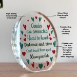 Cousin Plaque Long Distance Gift For Cousin Thank You Gift