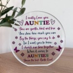 BEST AUNTIE EVER Gift For Birthday Christmas Acrylic Plaque