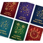 Happy New Year 2025 Cards Pack of 6 New Year Greeting Cards