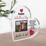Happy Valentines Day Gift For Him Her Personalised Photo Plaque