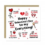Happy Valentines Day To My Everything Card Valentines Card