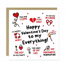 Happy Valentines Day To My Everything Card Valentines Card