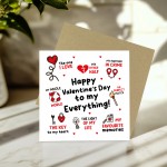 Happy Valentines Day To My Everything Card Valentines Card