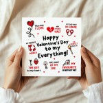 Happy Valentines Day To My Everything Card Valentines Card