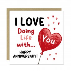 Anniversary Card Love Doing Life With You Cute Romantic Card