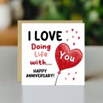Anniversary Card Love Doing Life With You Cute Romantic Card