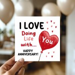 Anniversary Card Love Doing Life With You Cute Romantic Card